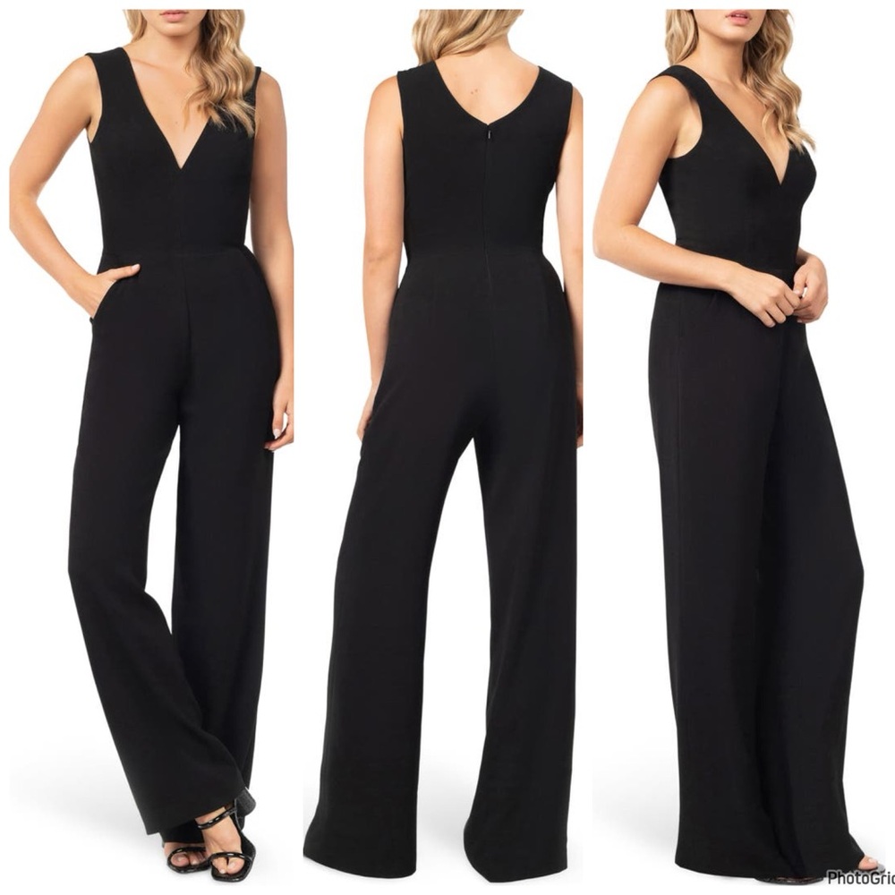 NWT Dress the Population Sandra Black Jumpsuit Nordstrom $248 Size Small